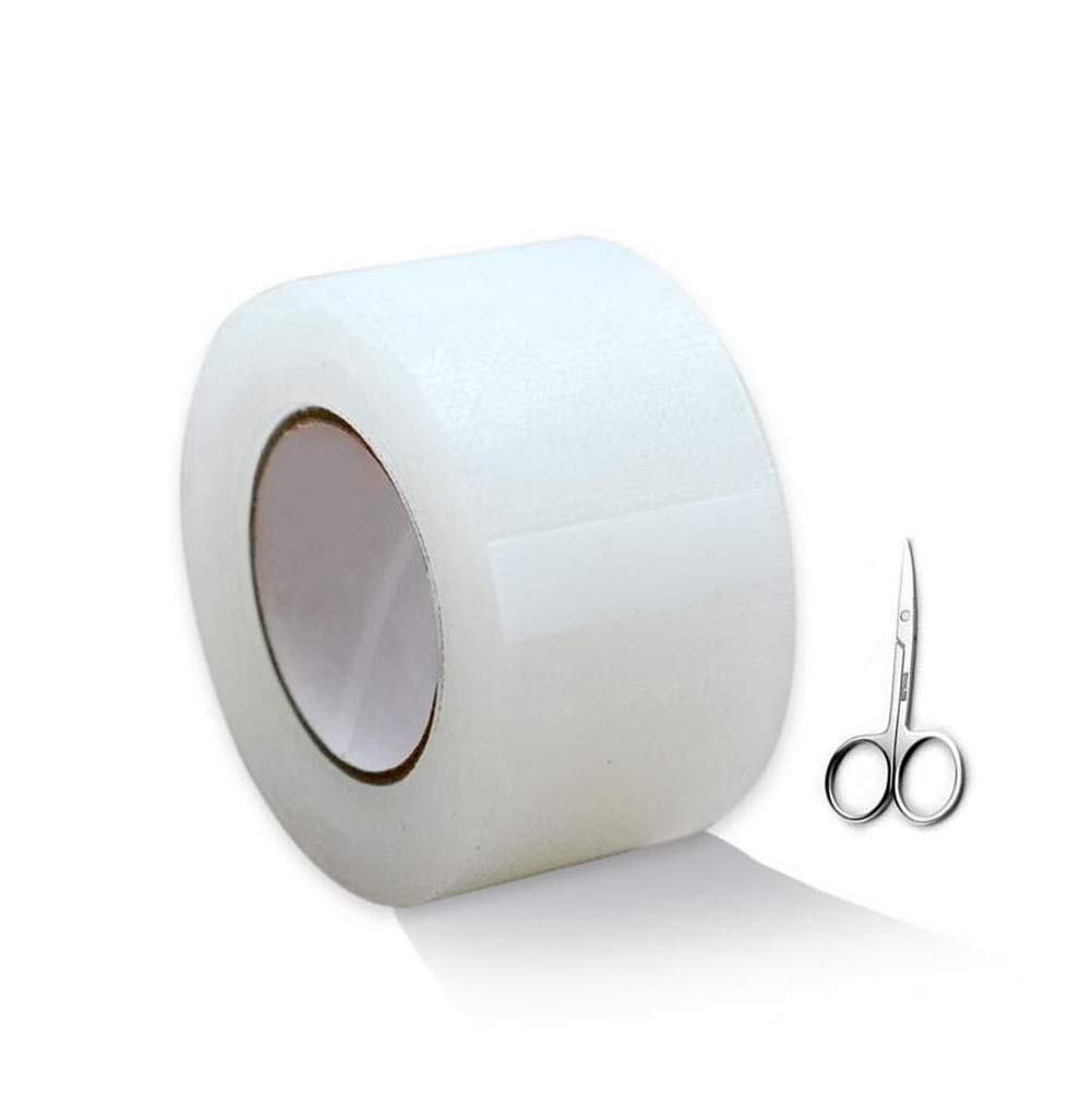 1 Roll(26ft) Clear Plastic Cuttable Invisible Natural Self-Adhesive Makeup Fold Eyelid Tape Stickers Instant Eye Lift Strips With Scissor Big Eye Decoration for Hooded Droopy Uneven Mono-eyelids