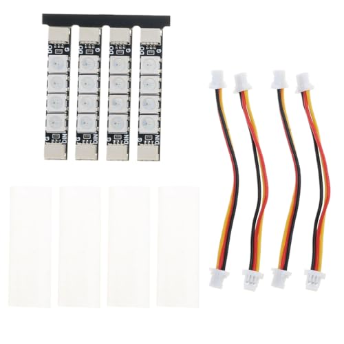 4 Pieces Arm LED Lights 2812 Programmable Arm Light Strips for FPVs Night Flying