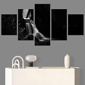 SIGNWIN 5 Panel Canvas Wall Art Dramatic Forest...