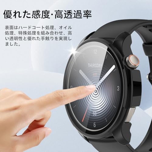 Image of For Amazfit Balance, Protective Case, Lightweight, PC + Tempered Glass Cover, 9H Hardness, Easy Installation, One-Piece, Full Body Protection, Anti-Scratch, Shockproof, HD High Transmittance