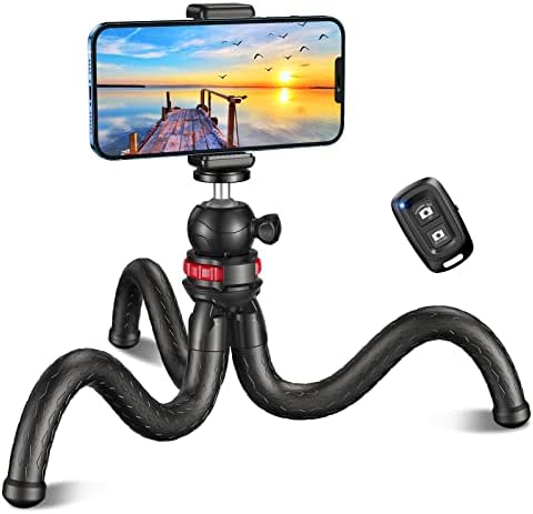 CIRYCASE Flexibler Handy Stativ, Mini Selfie mit Kabelloser Fernbedienung | Stick Stativ, 360° Drehbar Tragbarer Kamerastativ Halterungen Handykamera Kompatibel mit iPhone, Galaxy,