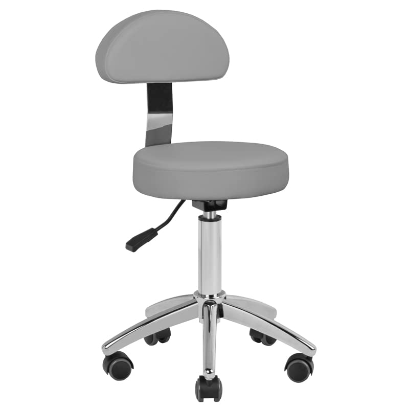 Tabouret cosmétique avec dossier AM-304 gris