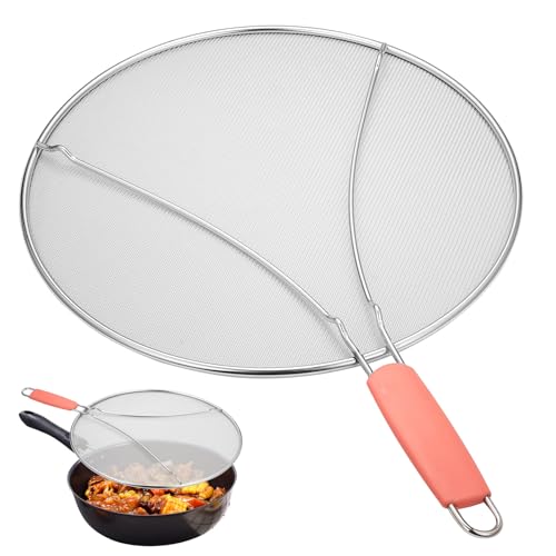 McBlast 1 PcsCouvercle Anti Projection, 32,8cm Couvercle Anti Eclaboussure Cuisine, Couvercle Poele PassoireAnti-éclaboussures en Acier Inoxydable avec Poignées, Pare-éclaboussures pour poêle à Frire