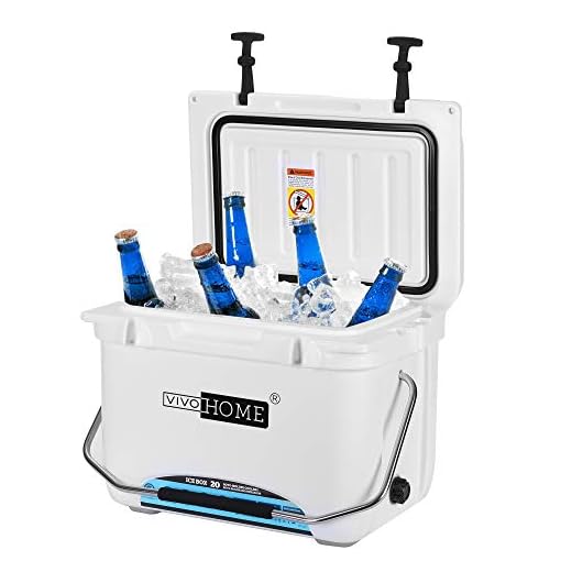 VIVOHOME 22 Quart Ice Chest, Heavy Duty LLDPE Insulated Beverage Can Cooler with Carry Handle for Camping Fishing Trips, White