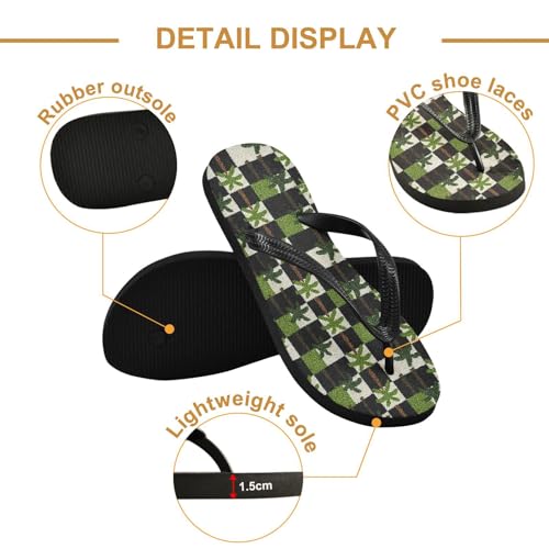 Flip Flop Sandals Pattern Palm Print for Women Men Beach Outdoor XS3