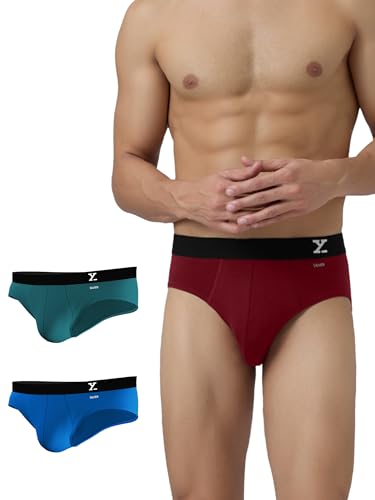 Image of XYXX Men's Uno Micromodal Regular Fit Solid Antimicrobial Briefs with No Marks Waistband (Pack of 2)