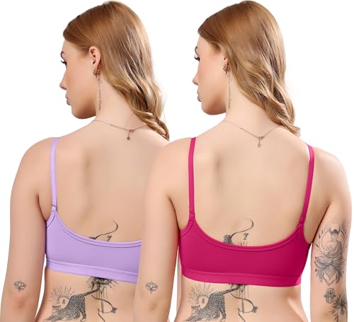 Image of London Hills Women's Cotton Sports Bra for Women Solid Bra Wireless & Non Padded Full Coverage Soft Hold Straps Super Combed Cotton Elastane Stretch Full Coverage Slip-On Active Bra