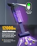 Aspirateur à main sans fil, Aspirateurs de voiture sans fil portable avec 12000PA Forte aspiration, multi-buzzles & 2 Filtres lavables, 0.9lb Léger, Mini Aspirateur à main pour voiture, Maison, Bureau, Cheveux d'animal