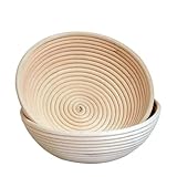 Gärkörbchen Für Brot 2PCS Brot Proofing Korb Sauerteig Brotform Korb Natürliche Rattan Korb for Brot Backen(18x9cm)