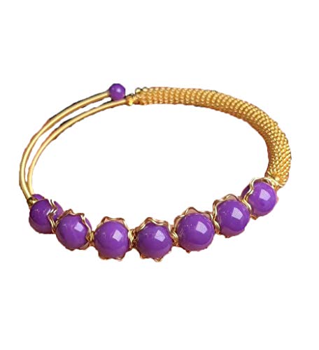Bracelet en argent 925 anti-allergie et véritable mica violet résistant