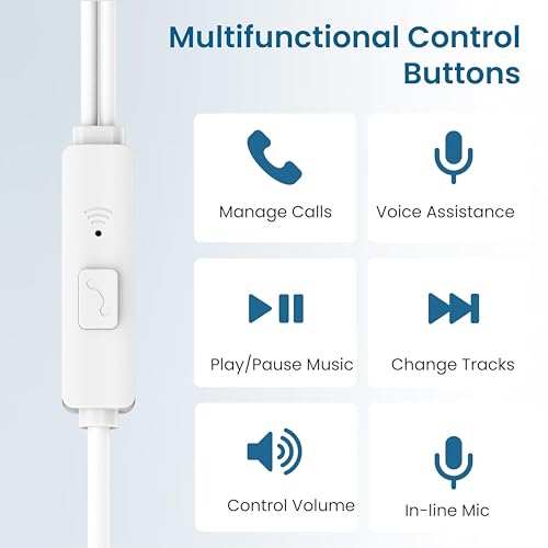 Image of in-Ear Headphones Earphones for OnePlus Nord CE4 Earphone Original Wired Stereo Deep Bass Hands-Free Headset Earbud with Built in-line Mic, Call Answer /End Button, Music Jack (J1-J)