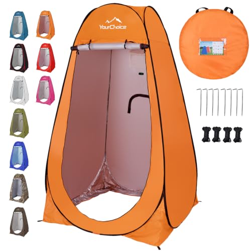 Image of Your Choice Pop Up Shower Tent 47.2 inch Wx74.8 /82.7 inch H Privacy Changing Tent | Waterproof Silver Coating Portable Shelter with Carry Bag for Camping, Beach, RV, Hiking, Fishing