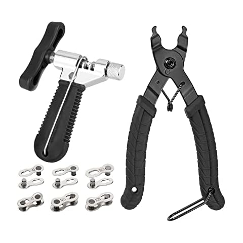 Oumers Bike Link Plier+Chain Breaker Splitter+6 Pairs Bicycle Missing Link, Chain Plier Quick Link Opener Remover Plier for 6/7/8/9/10 Speed Chains Repair | Professional Bike Chain Repair Tool Kit Cover