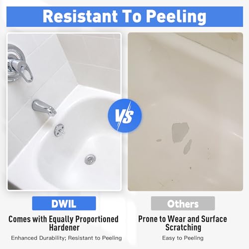 Dwil Tub Paint, Tub And Tile Refinishing Kit 35Oz With Tools, Tub Refinishing Kit White Bathtub Paint Water Based &Low Odor, Easy To Use Sink Paint For Bathroom Kitchen thumb #3