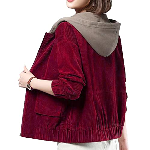 Chaqueta informal suelta de mediana edad con forro de terciopelo plus abrigo