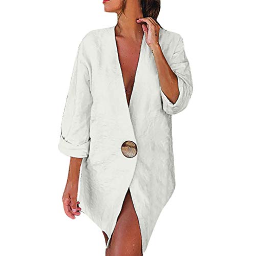 Surfiiy Donna Giacca Jacket Cappotto Deglutire Taglio Biancheria Cardigan Aperto Davanti Blazer Elegante Asimmetrico Cappotto Blazer Casual Classico Rotolo Manica