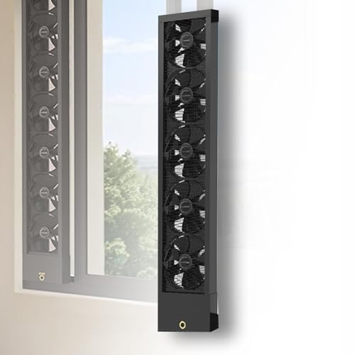 Ventilador de ventana Comfort Zone for dormitorio, extractor de aire retráctil de 35-135 cm (opcional), velocidad ajustable de 0 a 2800 rpm, retráctil de 5 cm(45-50CM)