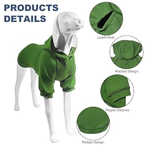 Basic Dog Hoodie Sweatshirts, Pet Clothes Hoodies Sweater with Hat and Leash Hole, Soft Cotton Outfit Coat for Small Medium Large Dogs (X-Large)
