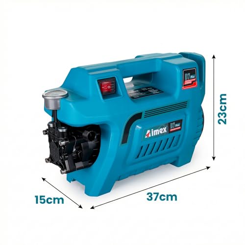 Image of Aimex D7 Plus 2200W High Pressure Car Washer, 150 Bar, 100% Pure Copper Motor, 10L /Min High Water Flow, 10 Meter Hose Pipe, Foam Cannon, Portable Pressure Washer for Car, Bike, Garden & Home Cleaning