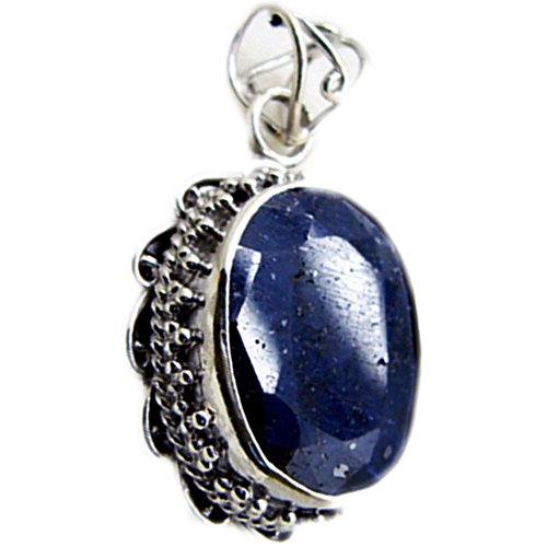 Pendentif astrologique rubis ovale en argent sterling collier vintage femme