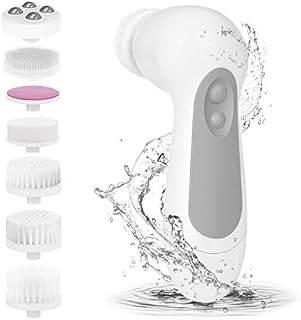 Facial Cleansing Brush, CLSEVXY Waterproof Face Spin Brush with 7 Exfoliating Brush Heads