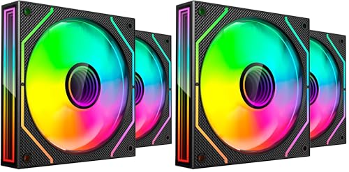 MARS GAMING MF-3DPROX2, Kit 2x Ventiladores PWM 120mm, Iluminación ARGB Triple Infinity Mirror 360°, Sistema de Control PWM, Rodamientos FDB, Ventiladores PC con Compatibilidad Total ARGB, Negro