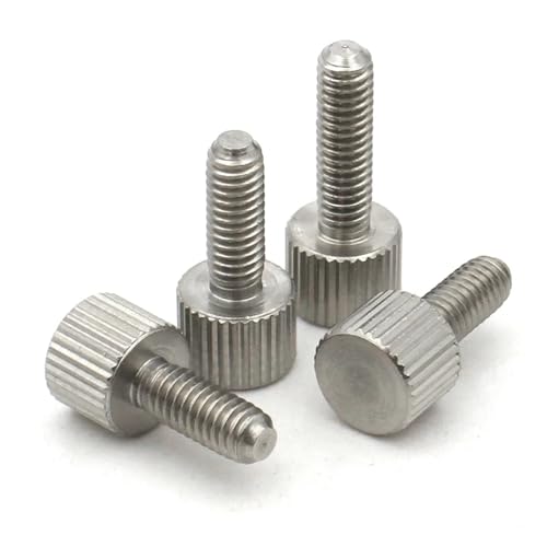 yaoqijie 1/2/5/10pcs M2 .5 M3 M4 M5 M6 M8 304 Stainless Steel Knurled Head Thumb Screw Bolt Machinery Tool Round Adjustment Hand