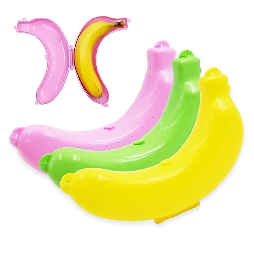 Krush Banana Case for Kids,Banana Box for Kids,Banana Case Lunch Box,Banana Storage Container Polypropylene Banana Case Cover for School Kids Bpa Free (Multi Color Set of 2)-image-21