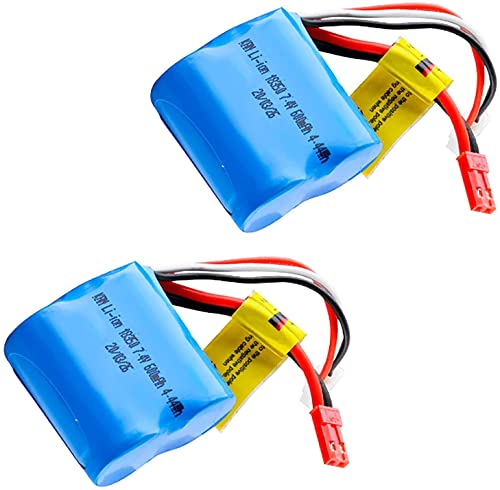 AOPOY 7.4V 600mAh RC-Batterie für AOPOY 1:36 Ferngesteuertes Boot LiIon Akku 2 Stück Wiederaufladbare Batterie Cover