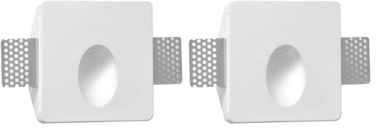 Aplique de pared empotrable de escayola Olive Barcelona LED luz cálida en pack de 2
