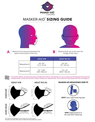 Kiyonna Masker-Aid: 3 Layer Cotton, Reusable, Reversible, Breathable, Unisex Adult Face Mask (Over Ear S/M, American Bloom Print) #TOP3