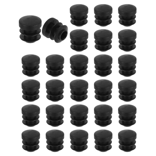 uxcell Round Plastic Plug,14mm(0.55") OD Furniture Leg Pipe Insert 28Pcs