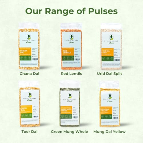 Ethnic Aahar Urid Dal Gota 1000g | Protein-Rich Pulses & Lentils for Wholesome Cooking | Premium Quality Dals | Essentials for Vegan, Vegetarian, and Ayurveda-Inspired Lifestyles