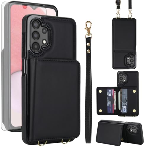 Housse RFID Samsung Galaxy A13 4G 5G anti-piratage avec porte-cartes noir