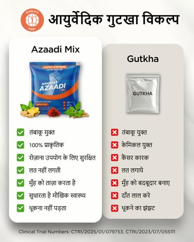 Image of Smotect Azaadi Mix | Quit Gutkha & Repair Damage | Clinically Proven | 100% Ayurvedic | FDA Approved | Tobacco-Free | Safe and Natural | 100000+ Success Stories | Pack of 50