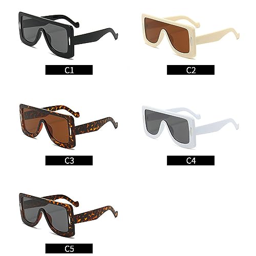 willochra Oversized Square Punk Sunglasses Women 2023 One-pieces Big Frame Sun Glasses Trendy Shield Eyewear Shades2