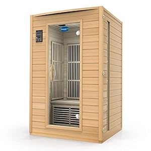Durasage 2-Person Carbon Infrared Sauna – Canadian Hemlock Wooden Sauna – 1700 Watts – Premium Stereo Sound