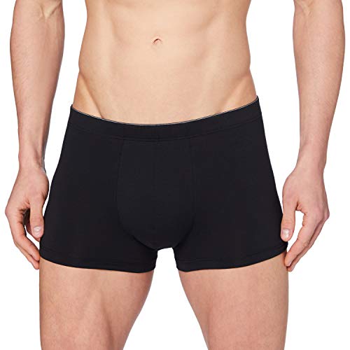 HANRO Men's Cotton Superior Boxer Brief, Black, Medium