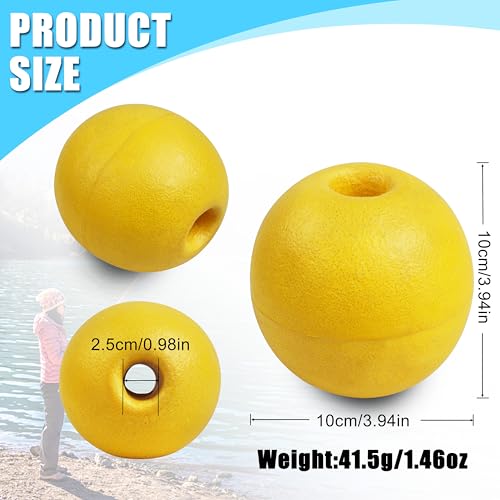 AGOOL Buoys Floats Rope Floats Marine, 4/8pcs Pull Buoy Pool Buoy Deep Water Fishing Marker Buoys Oval Crab Trap Floats Anchor Float for Boats Swimming Pool Kayak Crabbing Trail Dock - Thumbnail 5