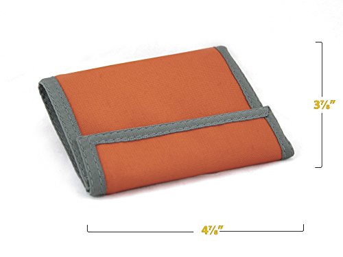 Image of Rainbow of California RFID Protection Original Nylon Bifold Wallet. USA Made (Orange w /Foliage Trim)