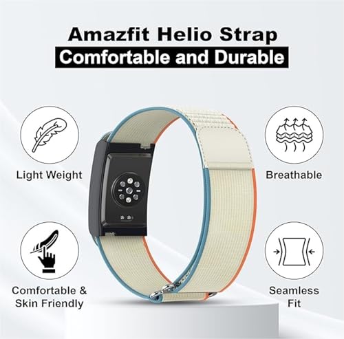Image of Soft Nylon Sport Strap Breathable, Durable Strap Compatible For Amazfit Helio Strap