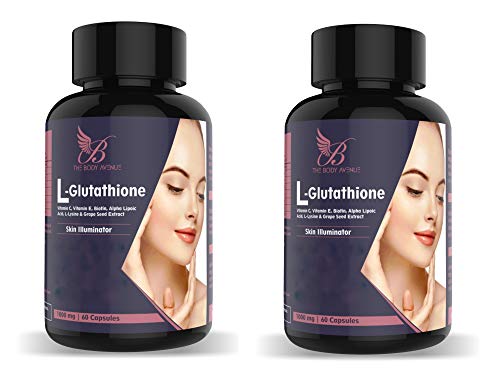 Image of The Body Avenue L-Glutathione with Vitamin C & E - 1000mg (Combo pack of 2, 60 Capsules Each)