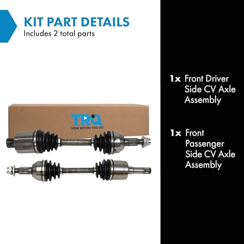Image of TRQ Front Driver and Passenger Side CV Axle Assembly Set 2 Piece Compatible with 08-10 Saturn Vue V6 3.5L 08-10 Vue V6 3.6L 08-09 Chevrolet Equinox 2008 Pontiac Torrent GXP AWD 2009 Torrent GXP FWD