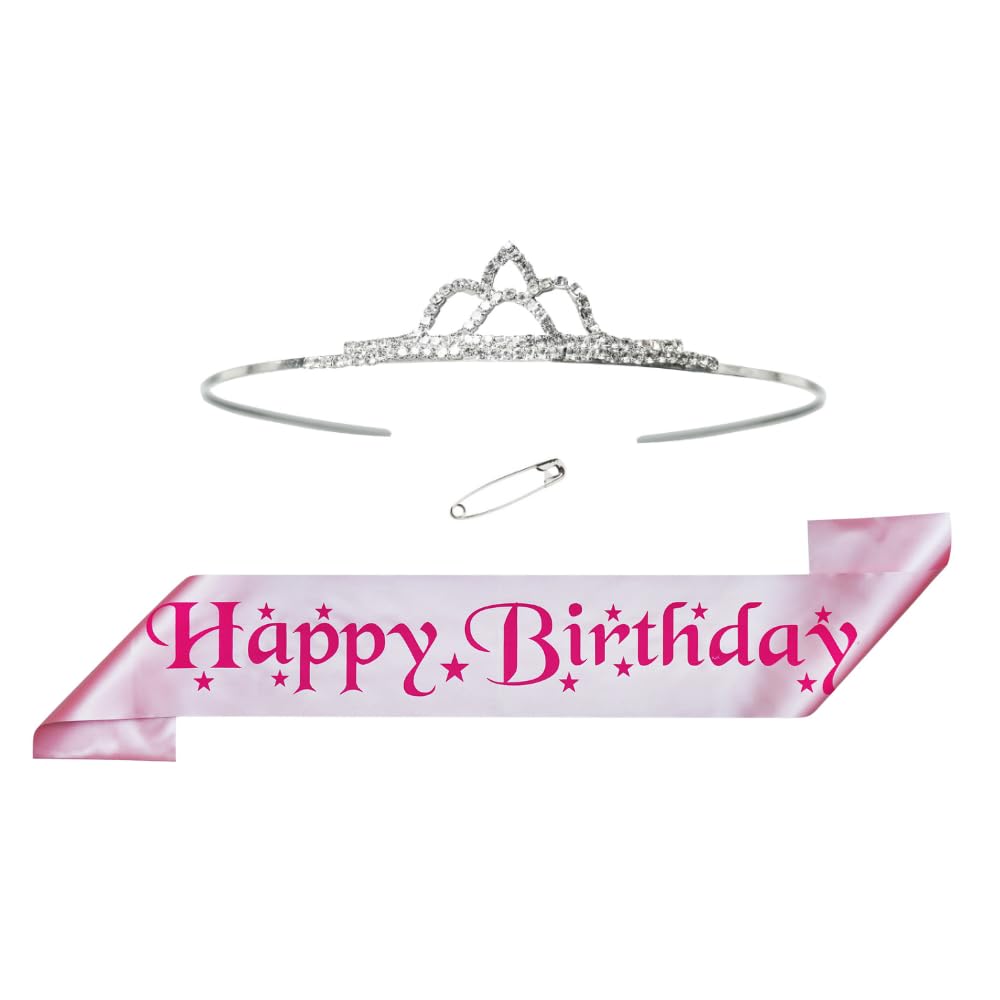 Decofy Birthday Girl Sash and Crown - Set of 2 Birthday sash for Girls | Birthday Sash for Kids Girl Rhinstone Crown Tiara For Women | Suitable For All Age Group (B0CYLY7K3F) Amazon Price History, Amazon Price Tracker