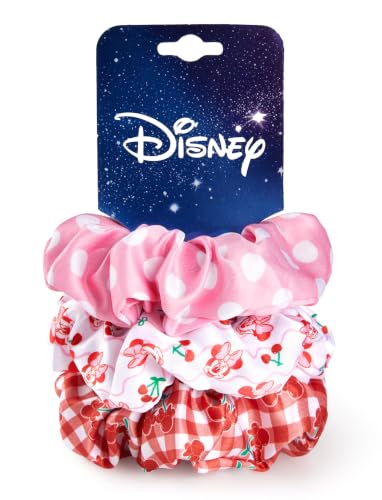 Image of Disney Minnie Mouse Scrunchies for Girls, 3PCS Satin Hair Ties & Ponytail Holders, Cute Hair Accessories for Kids, No Damage No Crease Scrunchies, Birthday Gifts for Toddler Girls