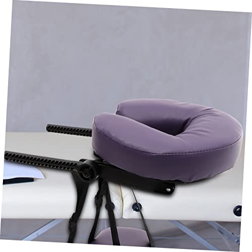 Oreiller de massage visage U en velours violet Healvian pour table de spa