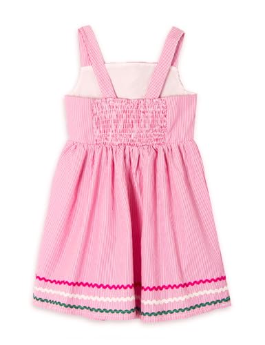 Toddler Girls Dresses Casual Back School Sleeveless Cross Straps Cutout Lined Elastic Waist Pattern Applique4