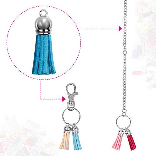 Paxcoo 120Pcs Keychain Tassels Acrylic Keychain Blanks Keychain Rings Bulk For Diy Keychain Key Rings Craft Supplies #TOP4