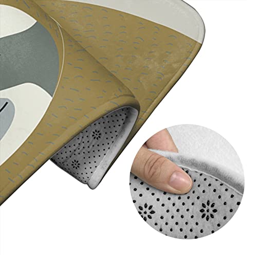 DIRYKILP Badematte + Konturmatte + Toilettendeckelbezug, Hello Faultier 3 Stück Badematte Set, mit rutschfester Klebeunterseite – Bild 6