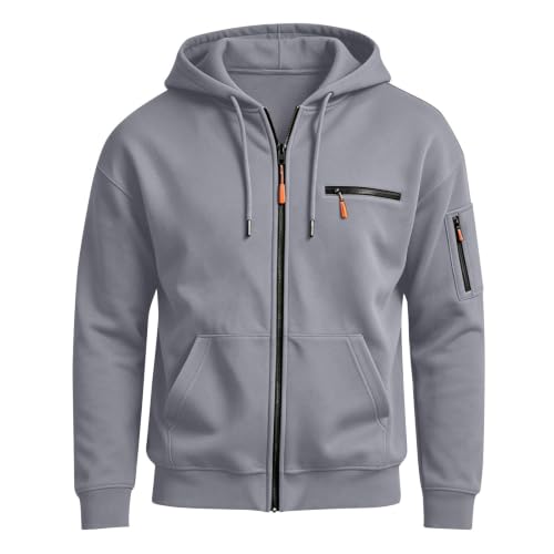fartey Mens Zip up Hoodies Drawstring Long Sleeve Sweatshirt with Pockets - image 4